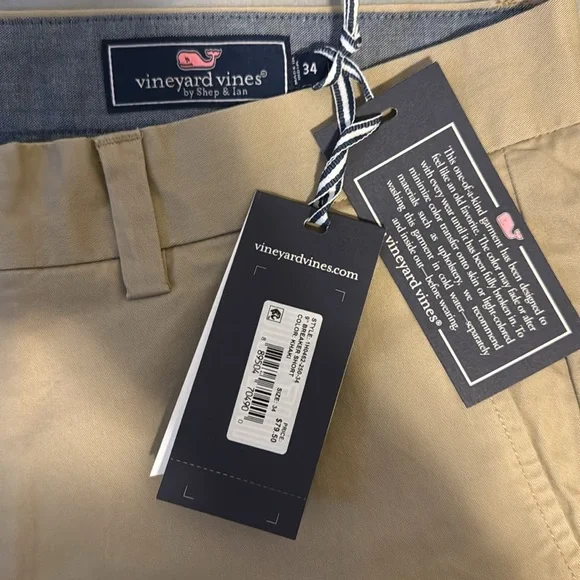 NWT Vineyard Vines Men’s 9” Breaker Shorts – Size 34 Khaki - Picture 2 of 4